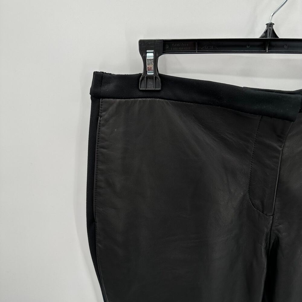 H By Halston Faux Leather Panel Black Dress Pants // 18W - Picture 3 of 7
